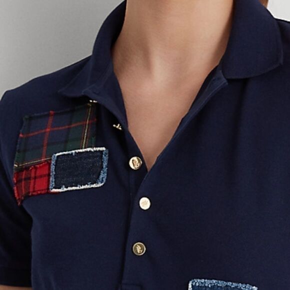 NWT ralph LAUREN Patchwork Piqué Polo Shirt SIZE US 1X​​​​​​ - Picture 3 of 16